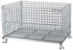 Nashville Wire - 48" Long x 40" Wide x 30" High Steel Basket-Style Bulk Folding Wire Stackable Container - 4,000 Lb. Load Capacity - A1 Tooling