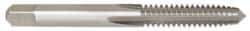 Interstate - 1/4-18 UNS 3B 4 Flute Bright Finish High Speed Steel Straight Flute Standard Hand Tap - Plug, Right Hand Thread, 2-1/2" OAL, H3 Limit, Oversize - Exact Industrial Supply