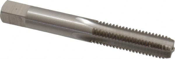 Interstate - 3/8-18 UNS 3B 4 Flute Bright Finish High Speed Steel Straight Flute Standard Hand Tap - Bottoming, Right Hand Thread, 2-15/16" OAL, H3 Limit, Oversize - Exact Industrial Supply