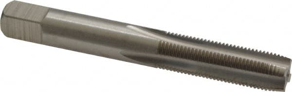 Interstate - 3/8-27 UNS 3B 4 Flute Bright Finish High Speed Steel Straight Flute Standard Hand Tap - Plug, Right Hand Thread, 2-15/16" OAL, H3 Limit, Oversize - Exact Industrial Supply