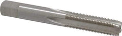 Interstate - 3/8-28 UNS 3B 4 Flute Bright Finish High Speed Steel Straight Flute Standard Hand Tap - Plug, Right Hand Thread, 2-15/16" OAL, H3 Limit, Oversize - A1 Tooling