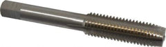 Interstate - 7/16-16 UNS 3B 4 Flute Bright Finish High Speed Steel Straight Flute Standard Hand Tap - Plug, Right Hand Thread, 3-5/32" OAL, H3 Limit, Oversize - Exact Industrial Supply