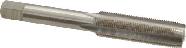 Interstate - 7/16-32 UNS 3B 4 Flute Bright Finish High Speed Steel Straight Flute Standard Hand Tap - Plug, Right Hand Thread, 3-5/32" OAL, H3 Limit, Oversize - Exact Industrial Supply