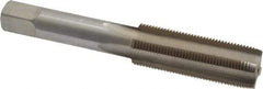 Interstate - 9/16-24 UNEF 4 Flute Bright Finish High Speed Steel Straight Flute Standard Hand Tap - Plug, Right Hand Thread, 3-19/32" OAL, H3 Limit, Oversize - Exact Industrial Supply