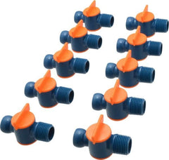 Loc-Line - 10 Piece, 1/2" ID Coolant Hose NPT Valve - Male to Female Connection, Acetal Copolymer Body, 1/2 NPT, Use with Loc-Line Modular Hose Systems - A1 Tooling