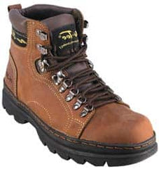 Advanced Technology Products - Size 8 Plain Work Boot - Brown, Leather Upper, 6" High, Non-Slip - A1 Tooling