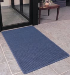 Entrance Mat: 4' Long, 3' Wide, Polypropylene Surface Indoor, Heavy-Duty Traffic, Rubber Base, Brown