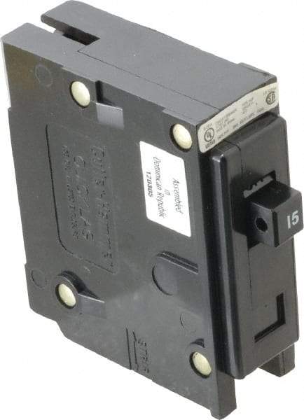 Eaton Cutler-Hammer - 15 Amp, 120/240 VAC, 24 VDC, 48 VDC, 80 VDC, 1 Pole, Plug In Miniature Circuit Breaker - Thermal Magnetic Trip, 14-4 AWG, 2-3/8 Inch Deep x 2-15/16 Inch High x 1 Inch Wide - A1 Tooling