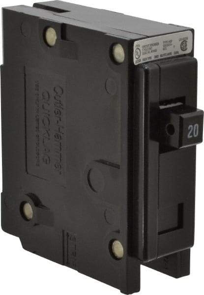 Eaton Cutler-Hammer - 20 Amp, 120/240 VAC, 24 VDC, 48 VDC, 80 VDC, 1 Pole, Plug In Miniature Circuit Breaker - Thermal Magnetic Trip, 14-4 AWG, 2-3/8 Inch Deep x 2-15/16 Inch High x 1 Inch Wide - A1 Tooling