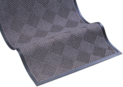 Entrance Mat: 5' Long, 3' Wide, Blended Yarn Surface Indoor, Medium-Duty Traffic, Rubber Base, Charcoal