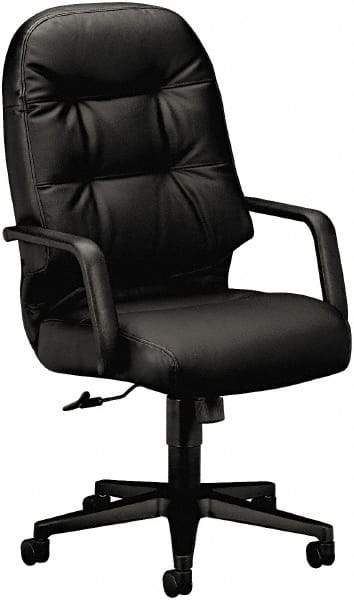 Hon - 25" High Pneumatic Height Adjustable Chair - 22" Wide x 18" Deep, Leather, Memory Foam Seat, Black - A1 Tooling