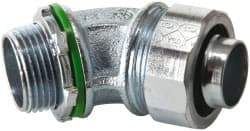 Cooper Crouse-Hinds - 3/4" Trade, Malleable Iron Threaded Angled Liquidtight Conduit Connector - Noninsulated - A1 Tooling