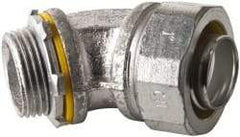 Cooper Crouse-Hinds - 1" Trade, Malleable Iron Threaded Angled Liquidtight Conduit Connector - Noninsulated - A1 Tooling