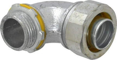 Cooper Crouse-Hinds - 1" Trade, Malleable Iron Threaded Angled Liquidtight Conduit Connector - Noninsulated - A1 Tooling