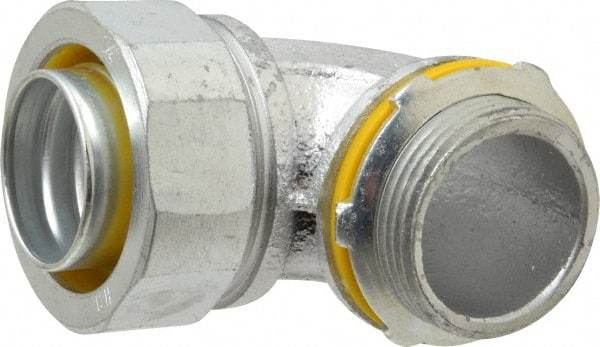 Cooper Crouse-Hinds - 1-1/4" Trade, Malleable Iron Threaded Angled Liquidtight Conduit Connector - Noninsulated - A1 Tooling