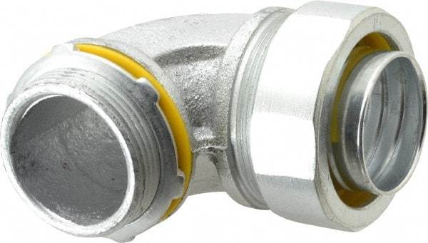 Cooper Crouse-Hinds - 1-1/2" Trade, Malleable Iron Threaded Angled Liquidtight Conduit Connector - Noninsulated - A1 Tooling