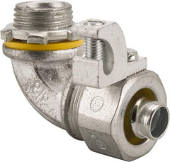 Cooper Crouse-Hinds - 3/8" Trade, Malleable Iron Threaded Angled Liquidtight Conduit Connector - Noninsulated - A1 Tooling