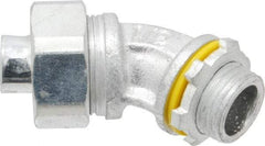 Cooper Crouse-Hinds - 1/2" Trade, Malleable Iron Threaded Angled Liquidtight Conduit Connector - Noninsulated - A1 Tooling