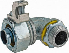 Cooper Crouse-Hinds - 1/2" Trade, Malleable Iron Threaded Angled Liquidtight Conduit Connector - Noninsulated - A1 Tooling