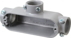 Cooper Crouse-Hinds - Form 5, T Body, 1" Trade, EMT, IMC, Rigid Aluminum Conduit Body - Rectangle, 6.33" OAL, 12.2 cc Capacity, Gray - A1 Tooling