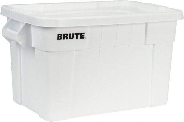 Rubbermaid - 20 Gal, 400 Lb Load Capacity White Polyethylene Tote Container - Nesting, 27.9" Long x 17.4" Wide x 15.1" High, Lid Included - A1 Tooling