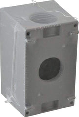 Cooper Crouse-Hinds - 1 Gang, (3) 1" Knockouts, Aluminum Rectangle Outlet Box - 4-1/4" Overall Height x 2-7/8" Overall Width x 2-21/32" Overall Depth, Weather Resistant - A1 Tooling