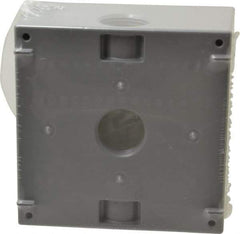 Cooper Crouse-Hinds - 2 Gang, (5) 3/4" Knockouts, Aluminum Rectangle Outlet Box - 4-9/16" Overall Height x 4-5/8" Overall Width x 2-1/16" Overall Depth, Weather Resistant - A1 Tooling