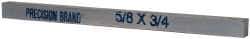 Precision Brand - 12" Long x 3/4" High x 5/8" Wide, Zinc-Plated Key Stock - Low Carbon Steel - A1 Tooling