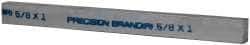 Precision Brand - 12" Long x 1" High x 5/8" Wide, Zinc-Plated Key Stock - Low Carbon Steel - A1 Tooling