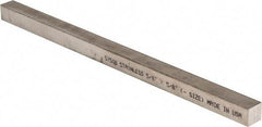 Precision Brand - 12" Long x 5/8" High x 5/8" Wide, Plain Key Stock - Stainless Steel - A1 Tooling