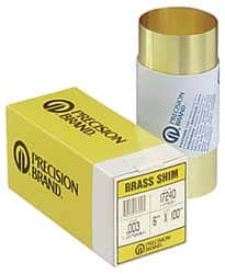 Precision Brand - 100 Inch Long x 6 Inch Wide x 0.005 Inch Thick, Roll Shim Stock - Brass - A1 Tooling