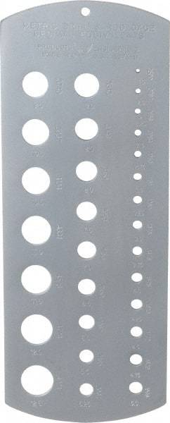 PEC Tools - 1.5mm to 12.5mm Hole Size Drill Gage - 30 Holes - A1 Tooling