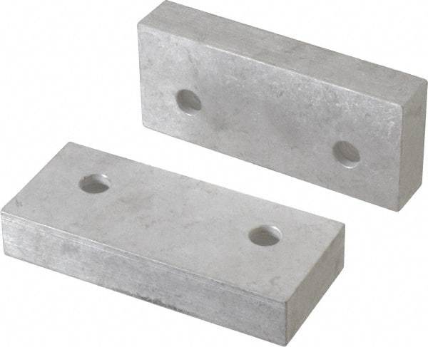 Gibraltar - 4-1/8" Wide x 1-3/4" High x 3/4" Thick, Flat/No Step Vise Jaw - Soft, Aluminum, Fixed Jaw, Compatible with 4" Vises - A1 Tooling