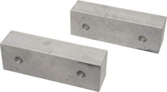 Gibraltar - 6-1/8" Wide x 2" High x 1-1/2" Thick, Flat/No Step Vise Jaw - Soft, Aluminum, Fixed Jaw, Compatible with 6" Vises - A1 Tooling