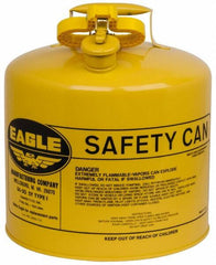 Eagle - 5 Gal Galvanized Steel Type I Safety Can - 13-1/2" High x 12-1/2" Diam, Yellow - A1 Tooling