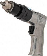 Chicago Pneumatic - 3/8" Keyed Chuck - Pistol Grip Handle, 2,400 RPM, 1.94 LPS, 4.1 CFM, 0.5 hp, 90 psi - A1 Tooling