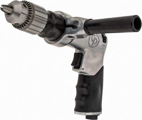 Chicago Pneumatic - 1/2" Reversible Keyed Chuck - Pistol Grip Handle, 500 RPM, 3.54 LPS, 7.5 CFM, 0.5 hp, 90 psi - A1 Tooling