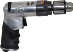 Chicago Pneumatic - 3/8" Reversible Keyed Chuck - Pistol Grip Handle, 4,200 RPM, 3.54 LPS, 7.5 CFM, 0.5 hp, 90 psi - A1 Tooling