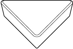 Kennametal - TPG323 T0420 Grade KY4400 Ceramic Turning Insert - TiN Finish, 60° Triangle, 3/8" Inscr Circle, 1/8" Thick, 3/64" Corner Radius - A1 Tooling