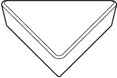 Kennametal - TPG323 T0420 Grade KY4400 Ceramic Turning Insert - TiN Finish, 60° Triangle, 3/8" Inscr Circle, 1/8" Thick, 3/64" Corner Radius - A1 Tooling