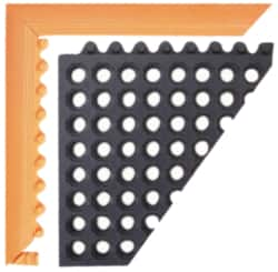 Notrax - 5' Long x 2" Wide x 3/4" Thick, Anti-Fatigue Modular Matting Ramp Edge - Female, Orange, Series 551 - A1 Tooling