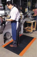 Anti-Fatigue Mat: 900″ Length, 36″ Wide, 1″ Thick, Vinyl, Beveled Edge, Heavy-Duty Diamond Plate, Black, Dry