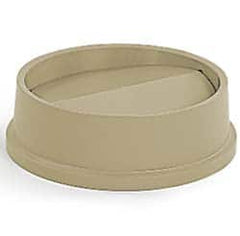 Rubbermaid - Round Lid for Use with 22 Gal Round Trash Cans - Beige, High-Impact Polystyrene, For Untouchable Trash Cans - A1 Tooling