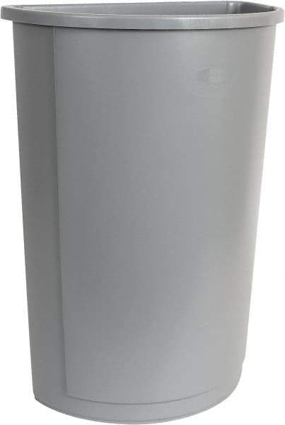 Rubbermaid - 21 Gal Gray Half-Round Trash Can - Polyethylene, 28" High x 21" Long x 11" Wide - A1 Tooling