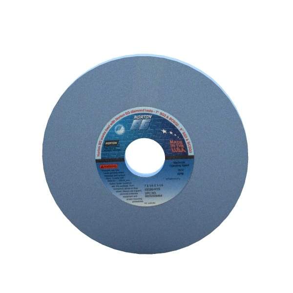 Norton - 7" Diam x 1-1/4" Hole x 1/4" Thick, K Hardness, 80 Grit Surface Grinding Wheel - Ceramic, Type 1, Medium Grade, 3,600 Max RPM, Vitrified Bond, No Recess - A1 Tooling