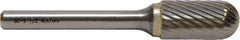 M.A. Ford - 5/16" Cut Diam, 1/4" Shank Diam, Cylinder with Radius Head Single Cut Burr - Carbide, Radius End, 3/4" LOC, 6-3/4" OAL - A1 Tooling