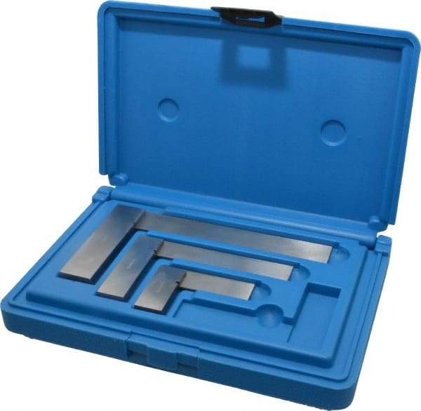 Fowler - 3 Piece, 1-1/2, 3, 4 Inch Base Length, 2, 4, 6 Inch Blade Length, Square Set - Accuracy Up to 0.0008 Inches, Steel - A1 Tooling