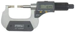 Fowler - 3" to 4" Mechanical Blade Micrometer - 0.0002" Accuracy, 0.001mm Graduation, 0.03" Blade Thickness, Friction Thimble, Digital Counter - A1 Tooling