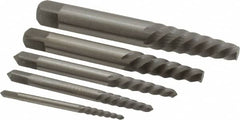 Interstate - 5 Piece Spiral Flute Screw Extractor Set - Screw Range 3/16 to 3/4" - A1 Tooling