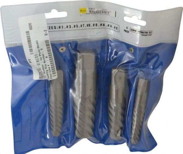 Interstate - 4 Piece Spiral Flute Screw Extractor Set - Screw Range 3/4 to 2-1/8" - A1 Tooling